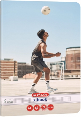 Caiet Herlitz A4, 60 file, patratele, motiv Sports, diverse modele